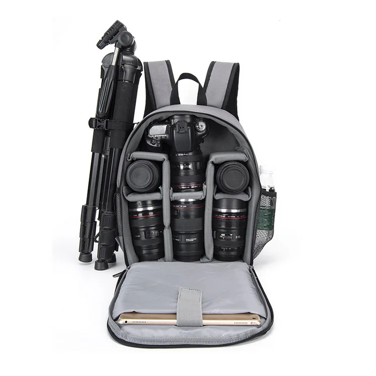 

Waterproof New Style Professional Camera Backpack Bag Two Layers Factory Wholesale Travel Dslr Bag 26.5X12.5X33cm, Two color