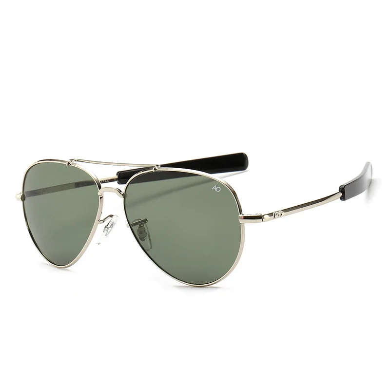 

Army MILITARY MacArthur Aviation Style American Optical Glass Lens Men Sun Glasses Oculos De Sol AO General Sunglasses Classic, Choose
