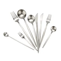 

Royal restaurant cafe hotel flatware,304 stainless steel silver cutlery set for wedding event