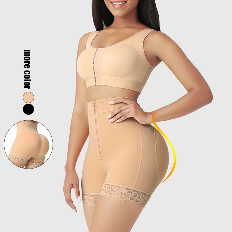 

New High Waist Adjust Hooks And Zipper Women Tummy Trimmer Control Butt Lifter Bodysuit Shapewear For Women, Nude,black