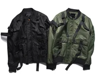 

Winter Windbreaker Jacket Men Fashion Custom Back Pocket Solid Color Polyester Bomber Jacket