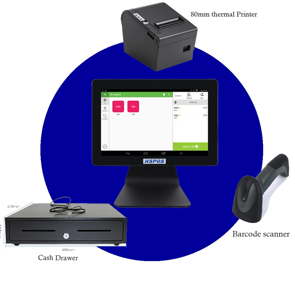 12 Inch All In One Android Tablet Pos System With Thermal Printer