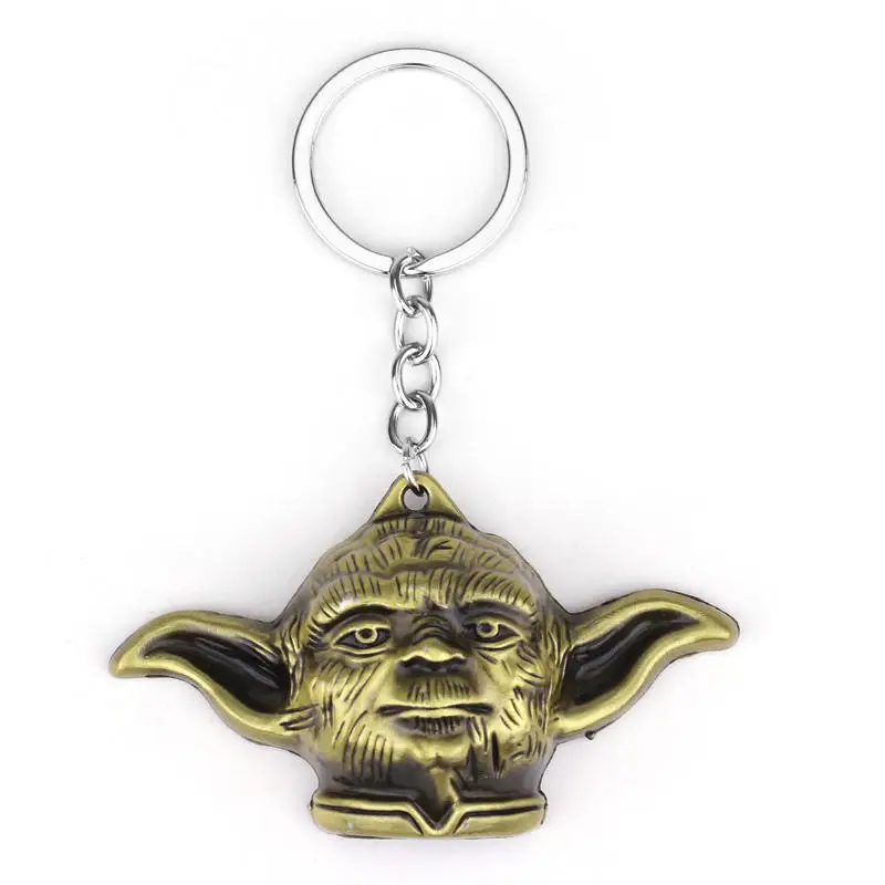 

Free Shipping Starwar Star Cartoon Head Yoda Action figures collection Doll toys Yoda Key chain for baby gifts, Colorful