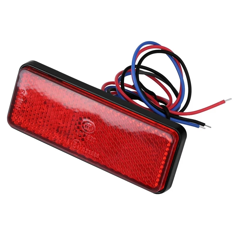 

12V Red White Amber LED Reflector Rear Tail Brake Stop Warning Side Marker Light For Jeep Truck Trailer Motorcycle Scooter