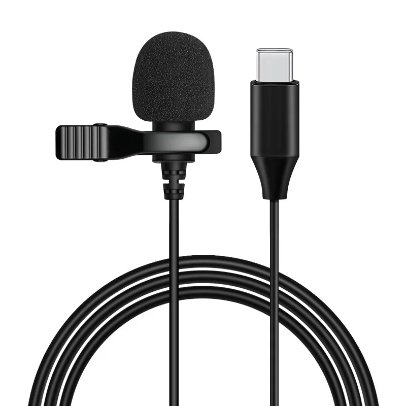 

Live broadcast use microphone clip Type C connector phone recording microphone lavalier mic for phone