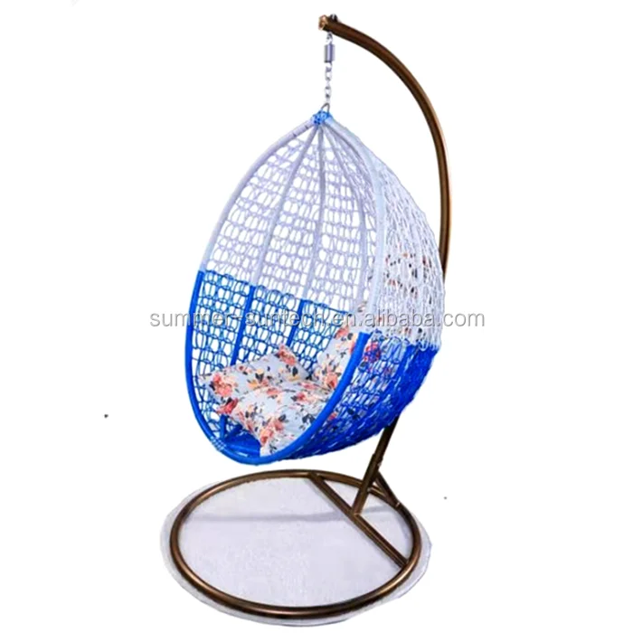 White Bali Oval Indoor Outdoor Cheap Wicker Hanging Swing Rattan Egg