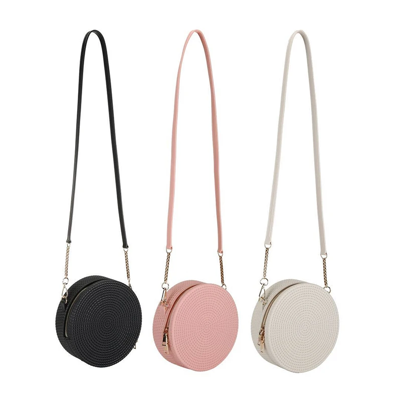

Amazon Hot Sale New Fashion Candy Color Shoulder Bag Retro Messenger Bag Solid Color Woven Ladies Round Silicone Shoulder Bag