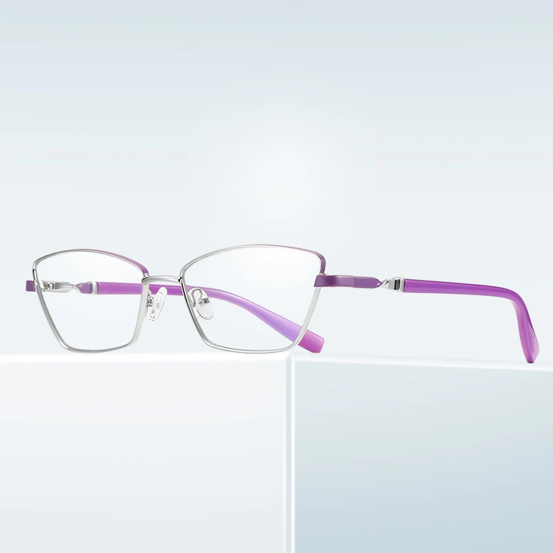 

NIWOTA 3012 Superfine Metal Optical Glasses Frame Design Cat Eye Anti Biue Glasses Womens, Multicolor