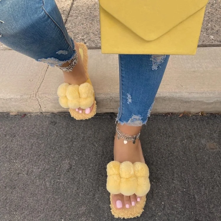

Uggh causal shoes faux fur fluffy fuzzy plush sandals fur slides slipper for women and ladies, Customized color