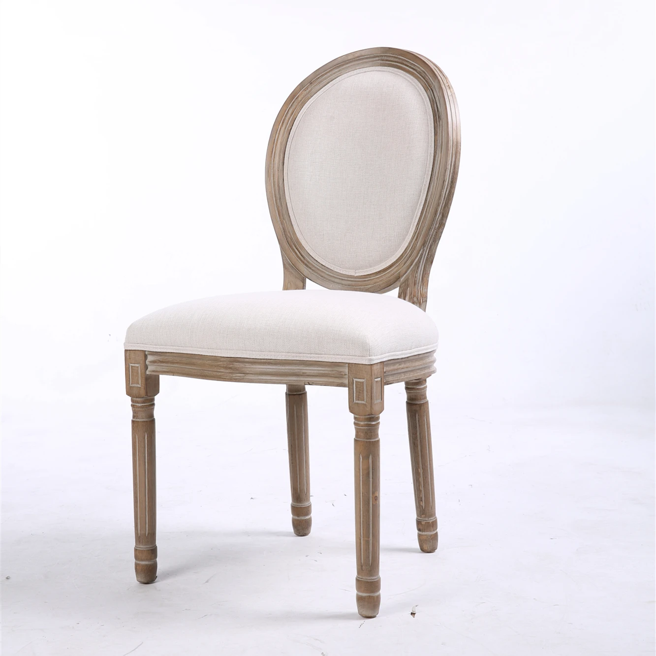 Factory Custom French Style Round Back Solid Wood Dining Chair Round ...