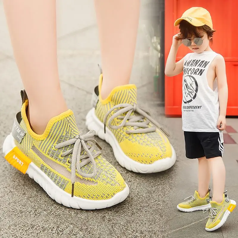 

oinetakoak Breathable Toddler School Shoes Wholesale Sport Kids Children's Casual Shoes, Yellow,pink, black
