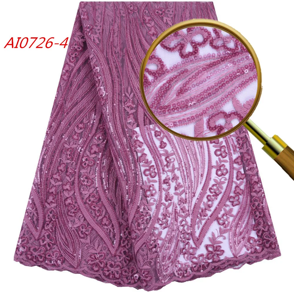 

1686 Free Shipping Sequin Milk Lace Fabric Luxury Onion Lace Fabric