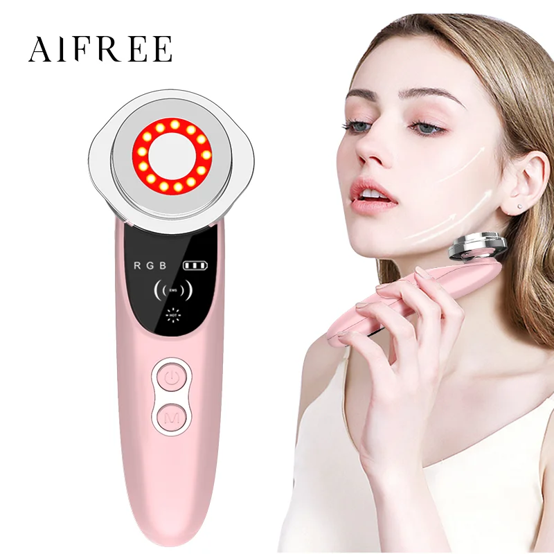 

Amazon hot seller masajeador facial Portable positive ion facial cleansing massager microwave vibration beauty EMS
