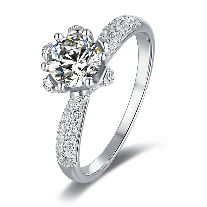 

M27 1ct 925s white gold silver GRA Certificate free fire diamond Wedding ring Moissanite Diamond rings