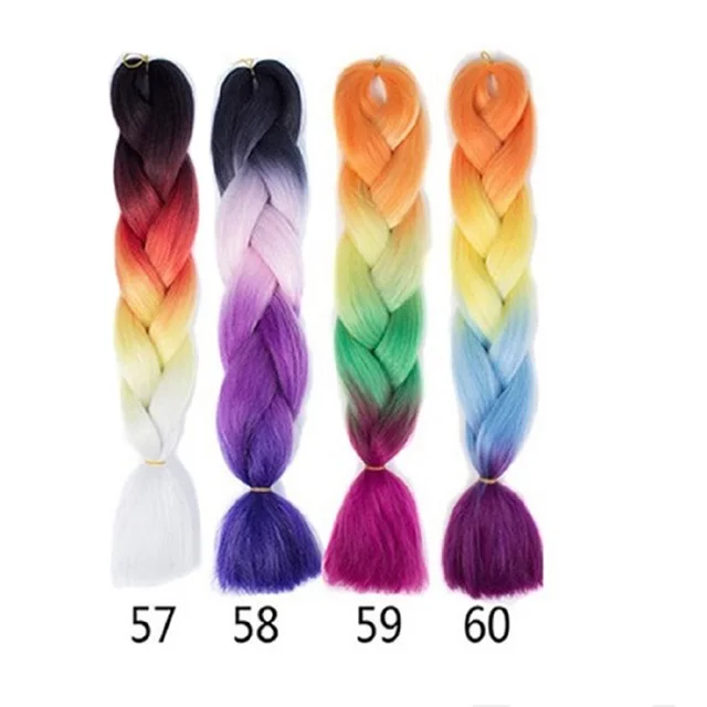 

European American African synthetic braids 100g 24inch multicolor braid long fashion hairpiece women wigs