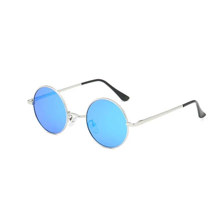 

2808 NEW summer vintage sun glasses UV400 Blue mirror round/circle metal brand women sunglasses