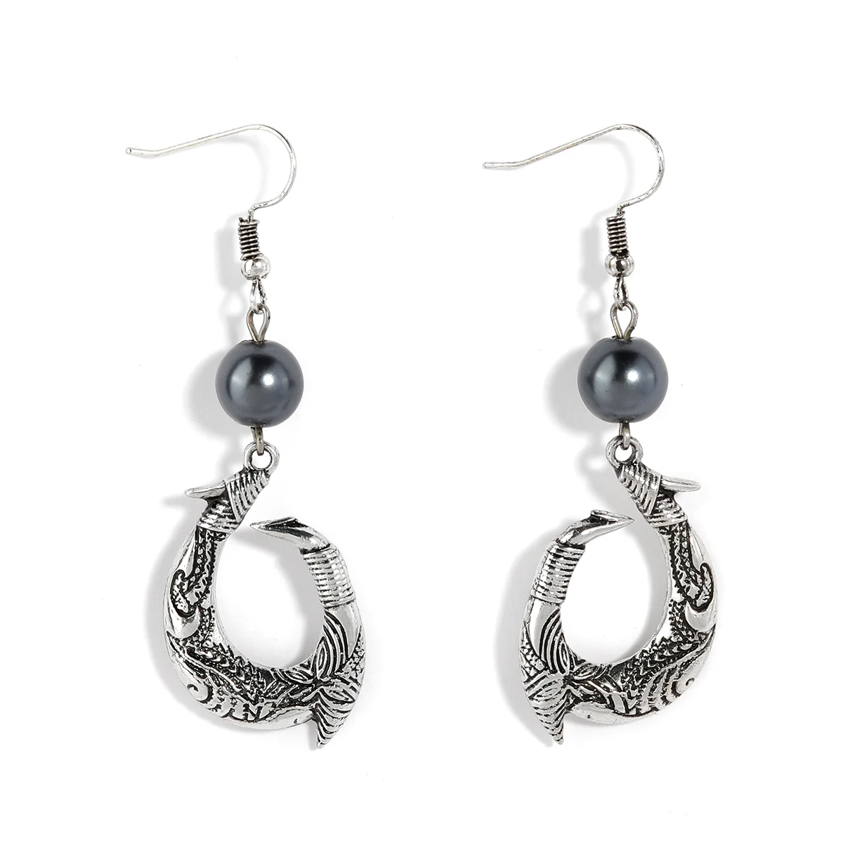 

Wholesale Silver Plated Black Pearl Hook Earrings Hot Sale Hawaiian Jewelry For Women Fashion Jewelry Earrings