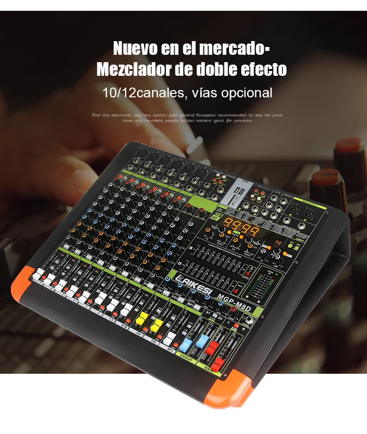 Consola de Audio Doble Efectos 99DSP Mezclador con contacto inalámbrico USB