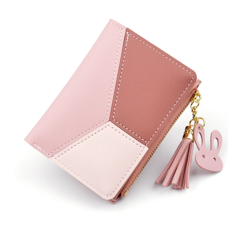 

3-Color Stitching Ladies Wallets Business Card Holder Mini Purses
