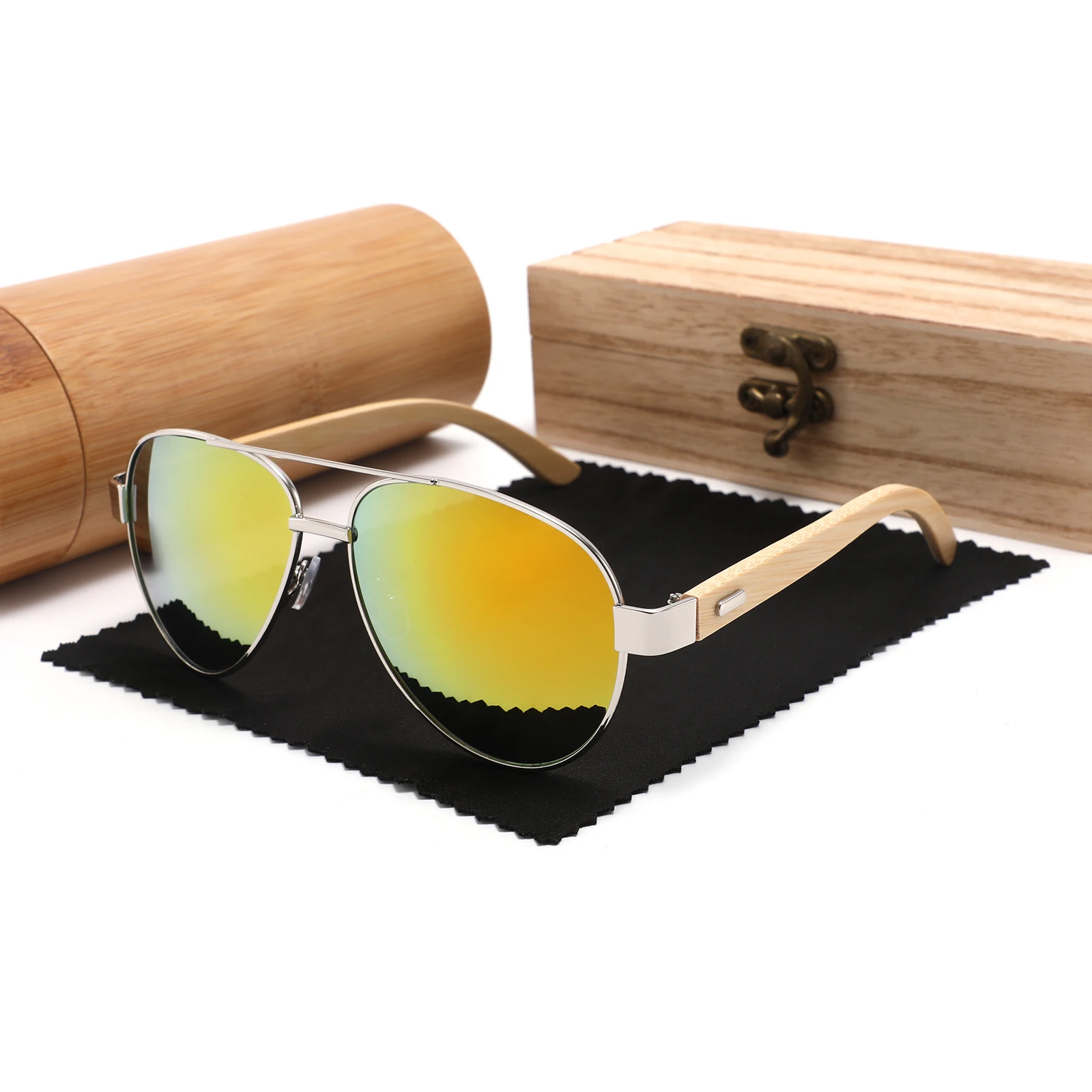

Sunglasses Vendors Vintage Custom Sun Glasses Aviation Bamboo Temple Sunglasses