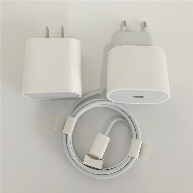 

For iphone apple Fast Charger USB-C-8pin 18W Power Adapter with charging cable PD wall charger for iphone 12 11 pro max, White