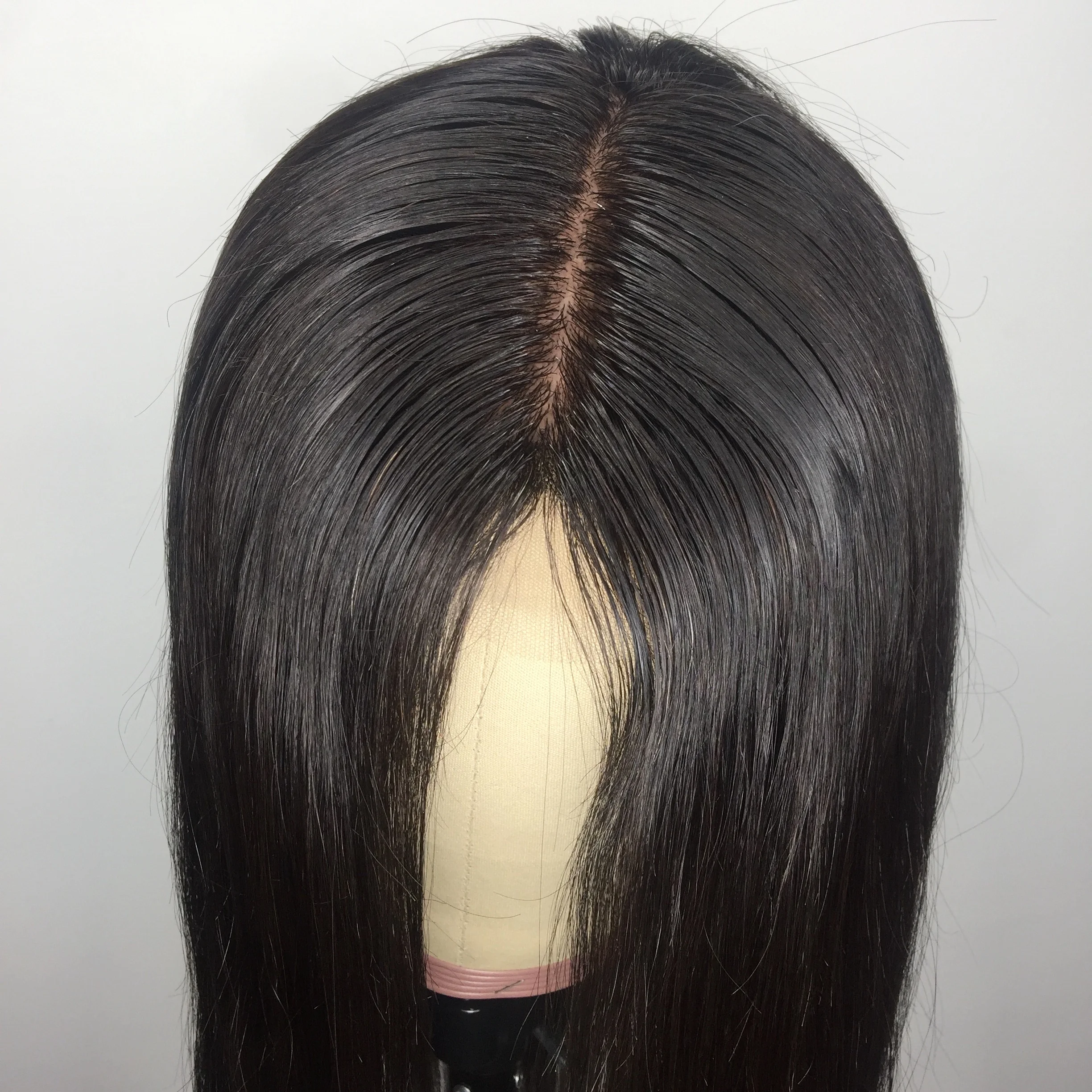 

Natural Color Straight Silk Top Lace Front Human Hair Wig 4x4 Silk Base Closure Wig, Natural color, can be dyed