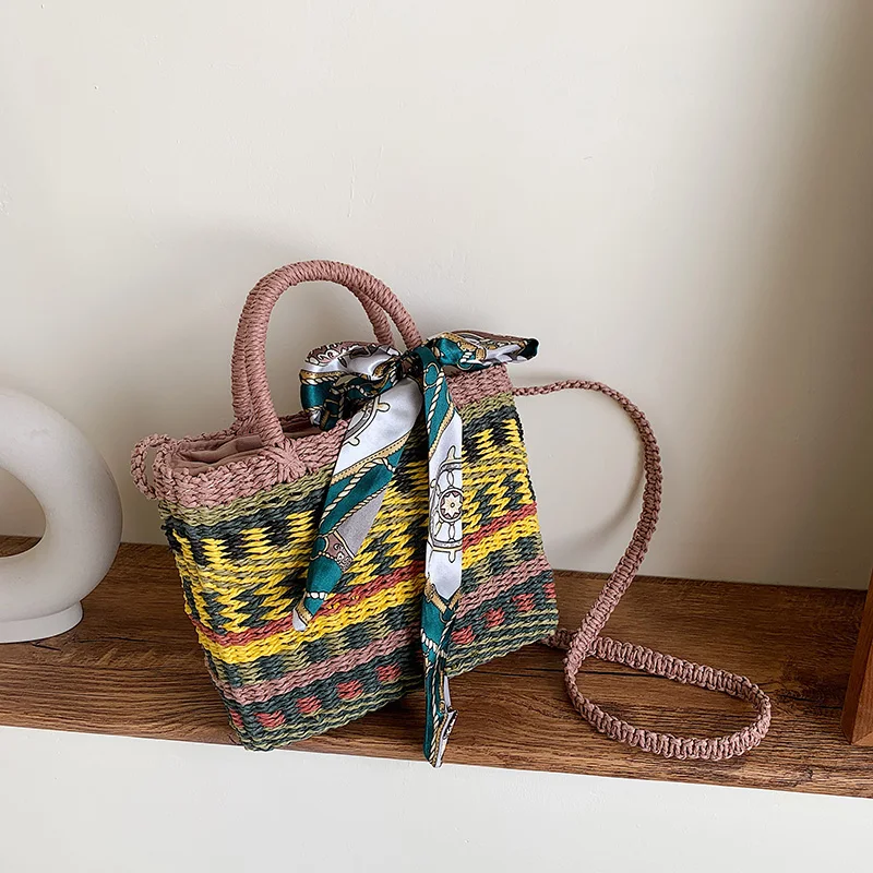 

Custom Fashion Style Summer Beach Hand Woven Straw Bag for Women