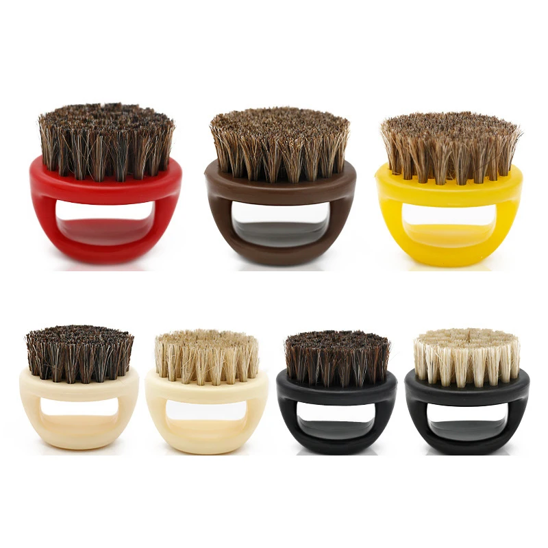 

N470 Ring Design Horse Bristle Men Shaving Brush Portable Barber Beard Brushes Salon Face Cleaning Razor Brush, 7 colors