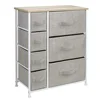 Steel Frame Vertical Dresser Fabric Bins Organizer Drawer Chest Dresser Storage Tower