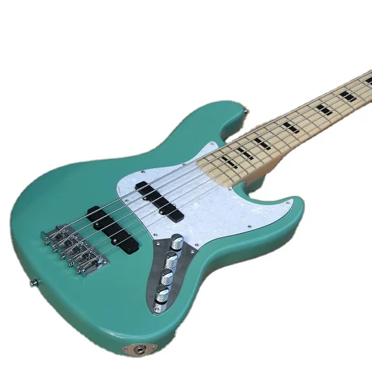 

Flyoung Factory Light Green Electric Bass Guitar 5 Strings Bass J Bass