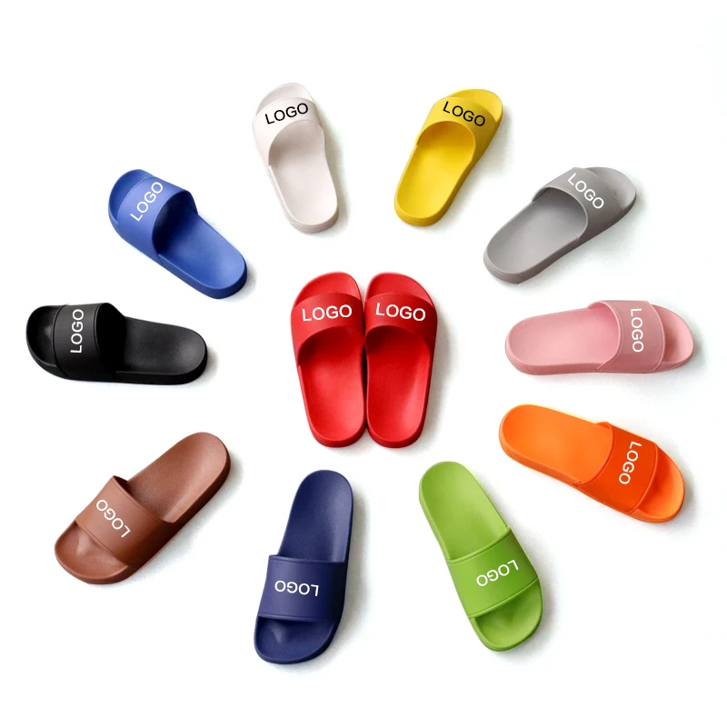 

female slippers wholesale custom indoor home slides latest design PVC sandals custom flip flops for women, Customized color