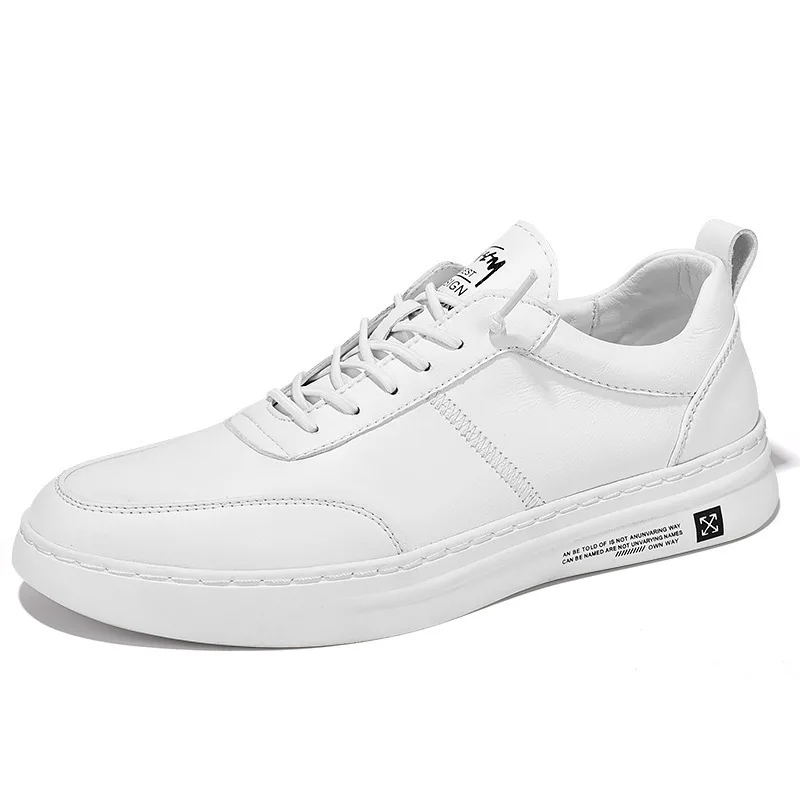 

Fashionable and Comfortable White Casual Shoes Men's Leather Small White Shoes