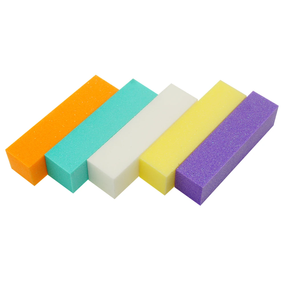 

colorful four sided manicure square sanding sponge nail buffer block