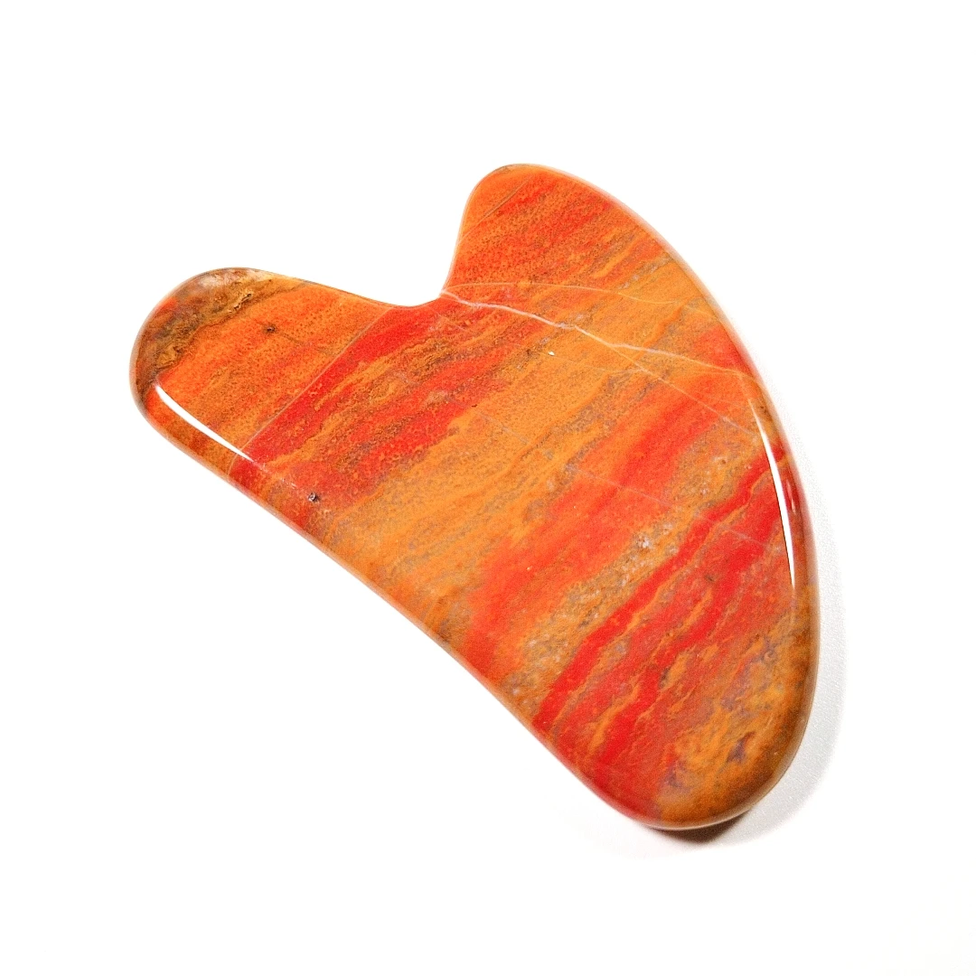 

in stock! 2021 new design heart shape mookaite jasper guasha massage tools