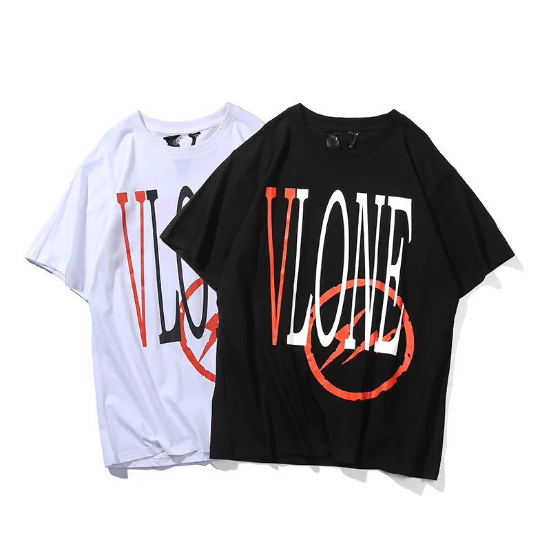 

Hight Quality USA size youth Vlones big V lightning printed cotton T-shirt fashion casual short sleeve T-shirt