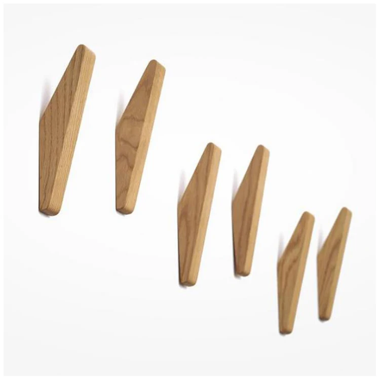 

Hot Saling Wood Wall Mounted Hook Beauty Simple Wooden Wall Hanging Hooks