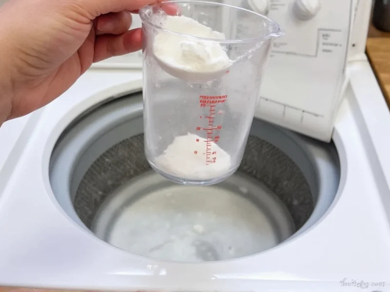 Measuring homemade detergent powder into washing machine