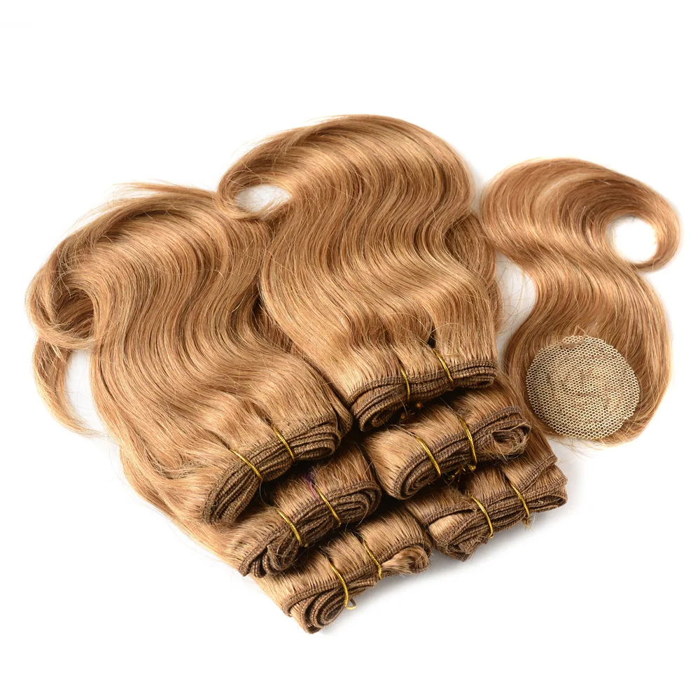 

MYSURE blonde wavy packet human hair with closure packet human hair blonde bundles with closure wet and wavy qingdao