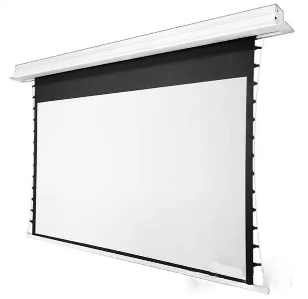 

120 inch 16:9 Ambient light rejecting ALR Ceiling Recessed Motorised Projector Screen with Tab-Tensioned