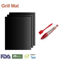 

Hot sale BBQ Grillaholics Grill Mat Set of 5 Non stick Reusable Heat Resistant PTFE Grill Mat