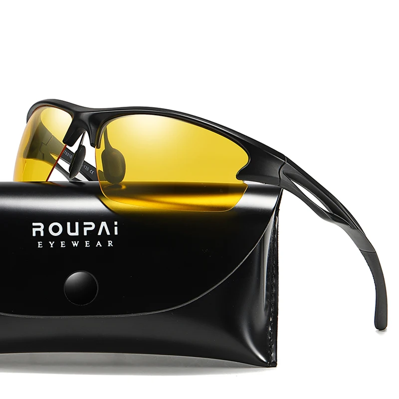 

2020 gafa de sol tr90 Custom Logo Polarized Night Vision Sports Yellow Sunglasses for Men