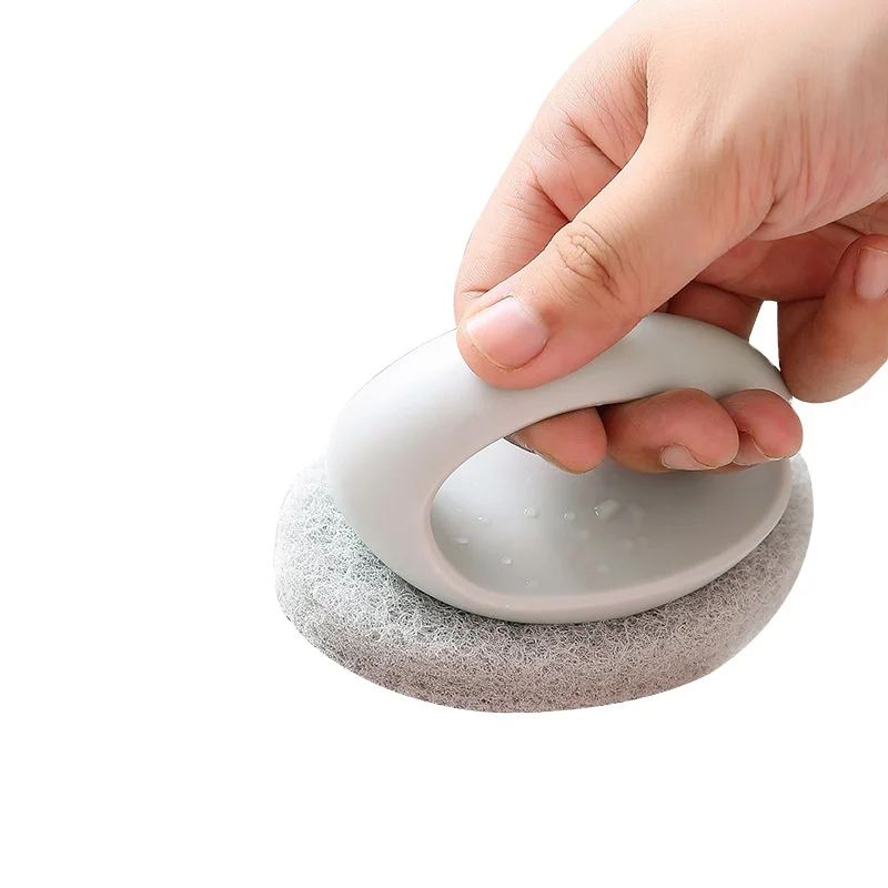 

Home Nordic Style Portable Bowl Ceramic Tile Cleaning Brush Kitchen Pot Magic Cleaner Household Short Handle Brush