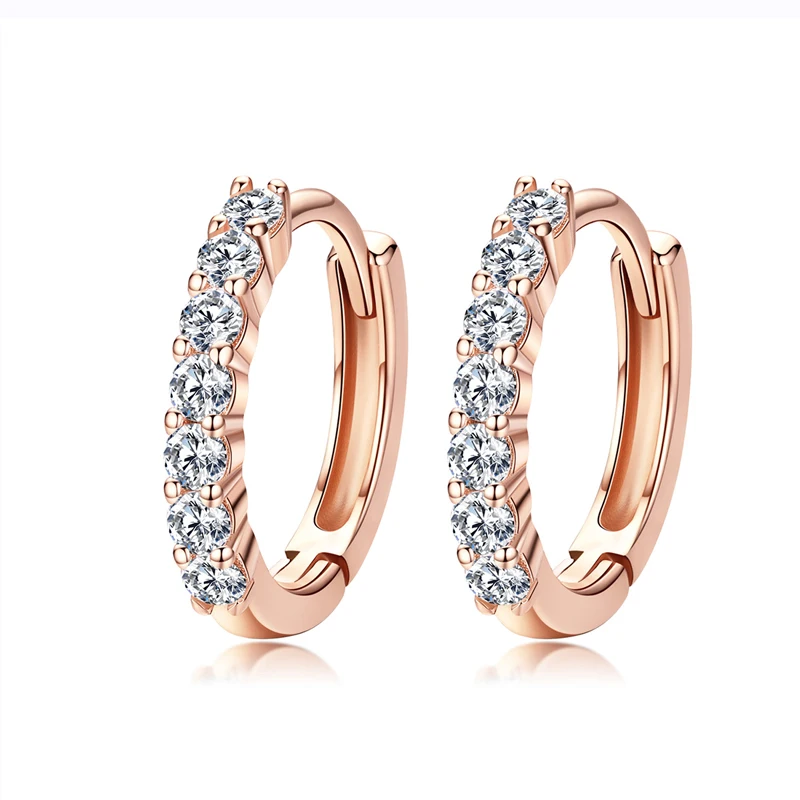 

2021 New Fashion Earrings Rose Gold Silver Hoop Earring Shiny Zircon Sterling Silver Earrings s925 Jewelry Women