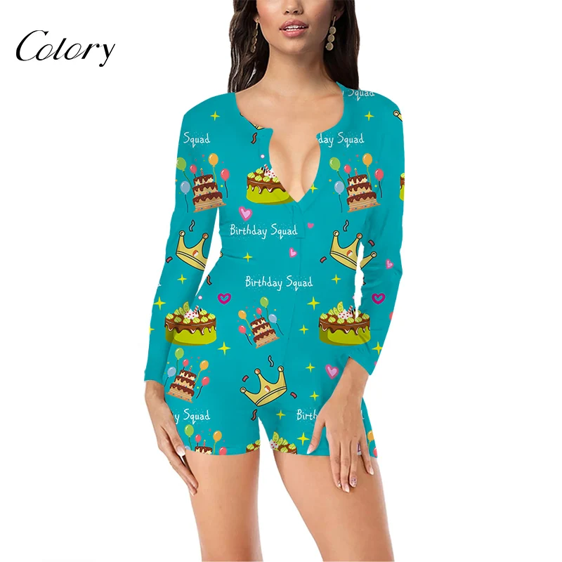 

Colory Stitch Adult Cotton Women Onesie Shorts, Picture shows