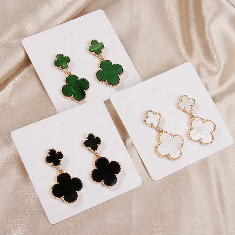 

Fashion Lucky four-leaf Clover Leaf Drop Earrings