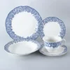 20pcs cut edge Porcelain tableware direct wholesale round tableware with full decal