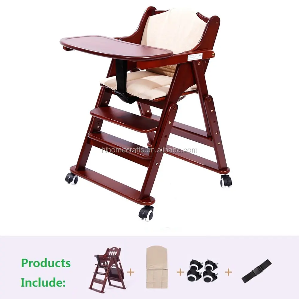 Solid Wooden High Chair for Babies and Toddlers