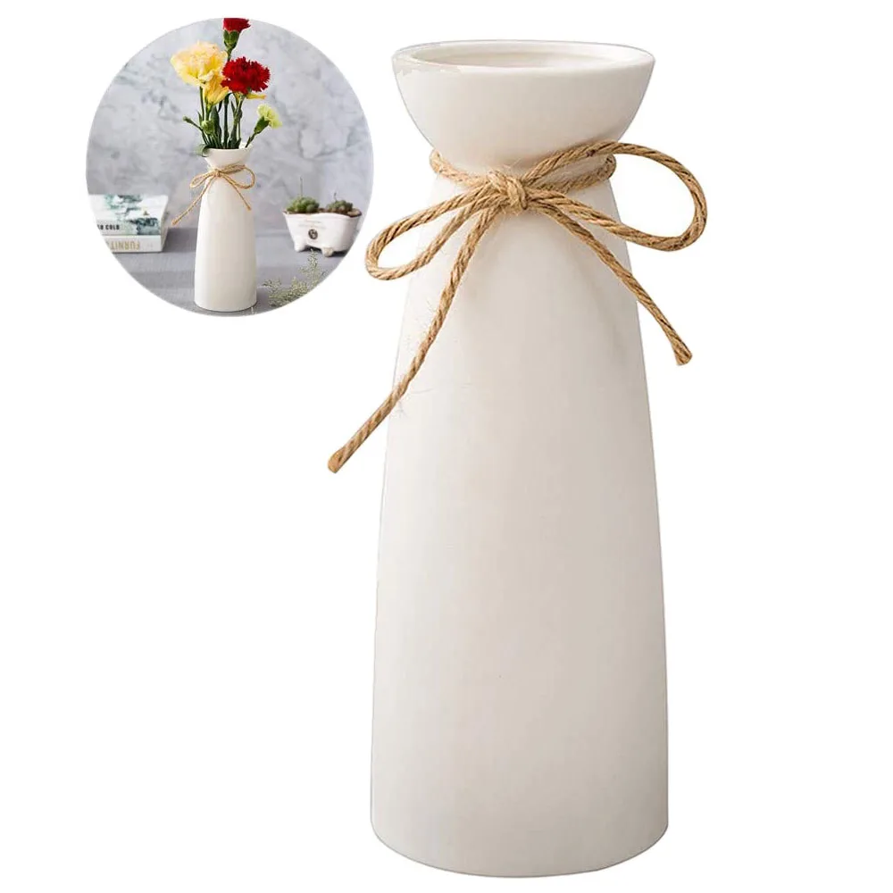 

Elegant white dried flower ceramic vase modern home decor vase for centerpieces