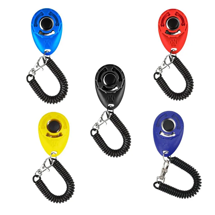 

Custom Logo Pet Products Plastic Adjustable Wrist Strap Whistle Clicker Dog Training