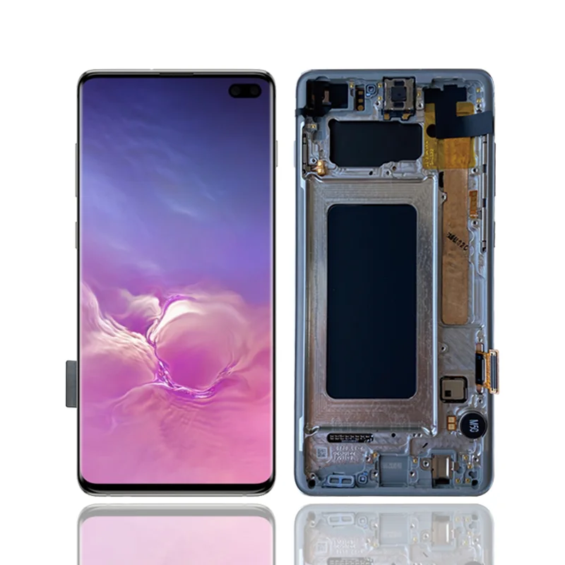 

For Samsung Galaxy S10 Plus LCD Screen Touch Display Digitizer Assembly For Samsung S10 Plus G975 LCD With Frame, Black white blue